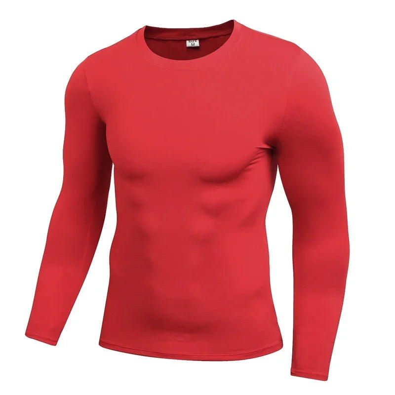 Autumn and winter Keep warm Men Compression Running T-Shirt Fitness Tight Long Sleeve Sport Training Jogging Gym Sportswear