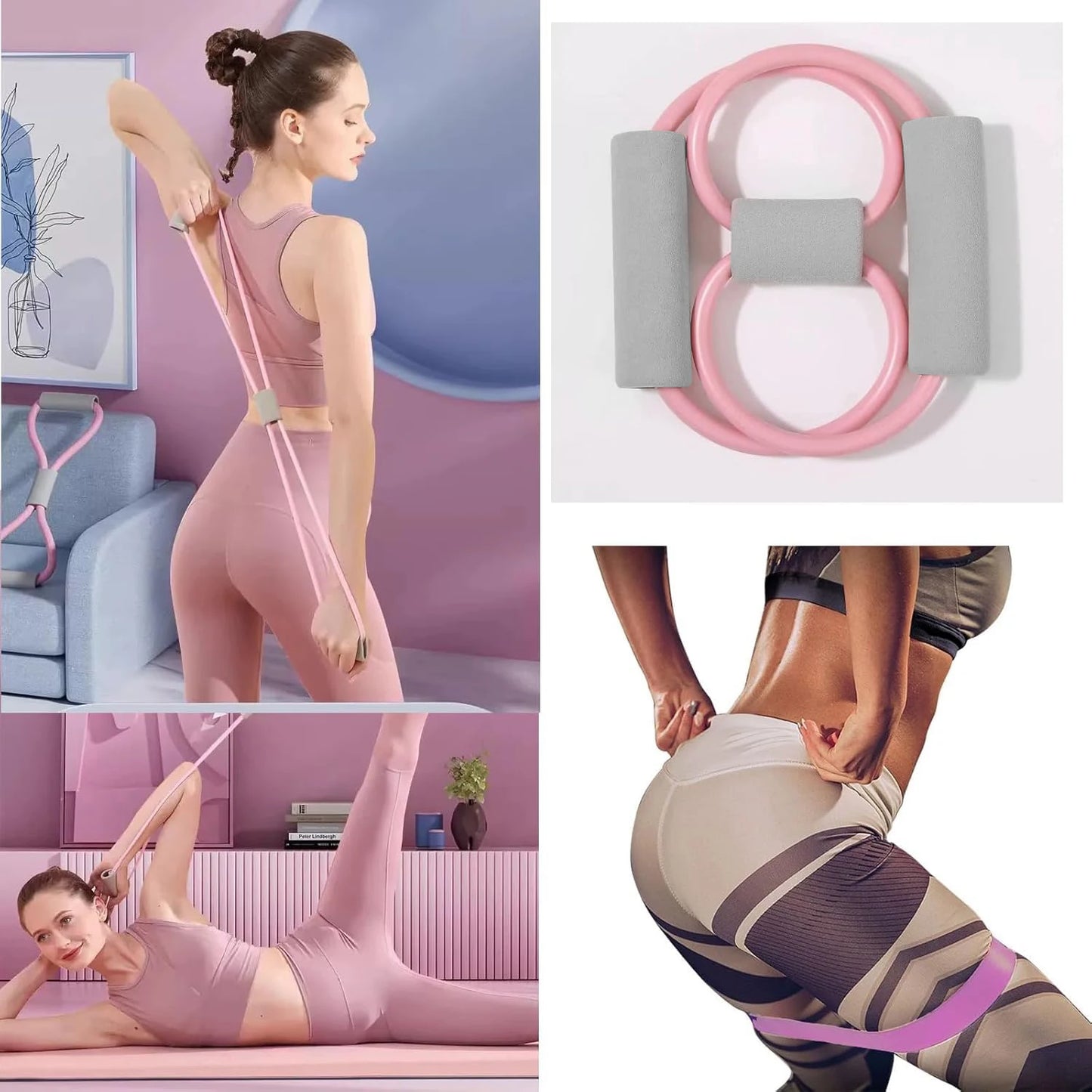 NEW Pilates Ball And Ring Set Pilates Fitness Ring Resistance Band Exercise Workout Fitness Equipment